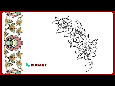 نحوه رسم الگوی گل ایرانی طراحی گل سنتی آسان