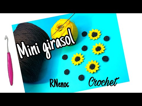 😍 FLOR MINI GIRASOL Paso a Paso Ganchillo Crochet MINI SUNFLOWER DIY Tutorial Muy fácil y Rápido 😍