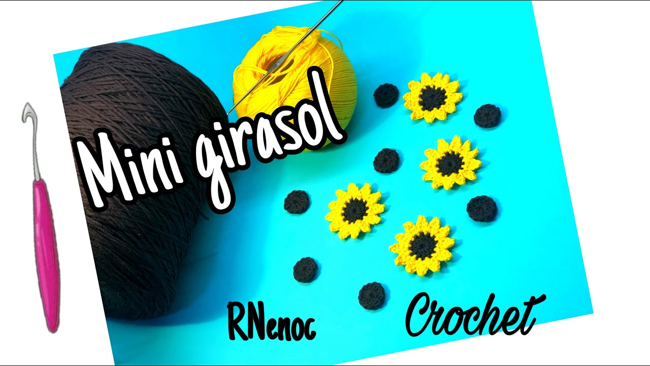 😍  FLOR MINI GIRASOL Paso a Paso Ganchillo Crochet MINI SUNFLOWER DIY Tutorial Muy fácil y Rápido 😍