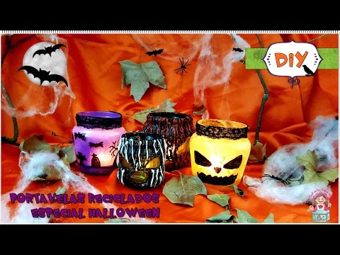 3 DIY EXPRESS HALLOWEEN- PORTAVELAS RECICLADOS