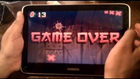 Fruit Ninja on Tablet running Tegra 2 Chipset