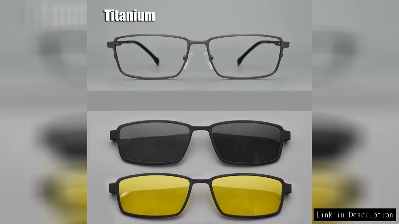 Ultra Light Titanium Glasses Clip On Polarized Mirror Men's Coffee Prescription Myopia Magnetic Attr