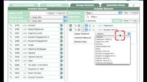 Link Checklist to and Element in Template