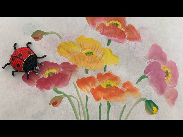 水彩画「ポピーの咲く頃」 ポピーを簡単に描く】watercolor painting Poppy flowers