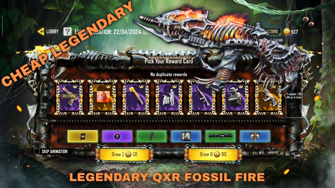 New Pick Your Reward Card CODM | Cheapest Legendary QXR - Fossil Fire ...