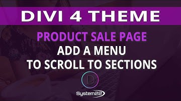 Divi 4 Product Sale Page Add A Menu To Scroll To Sections 👈