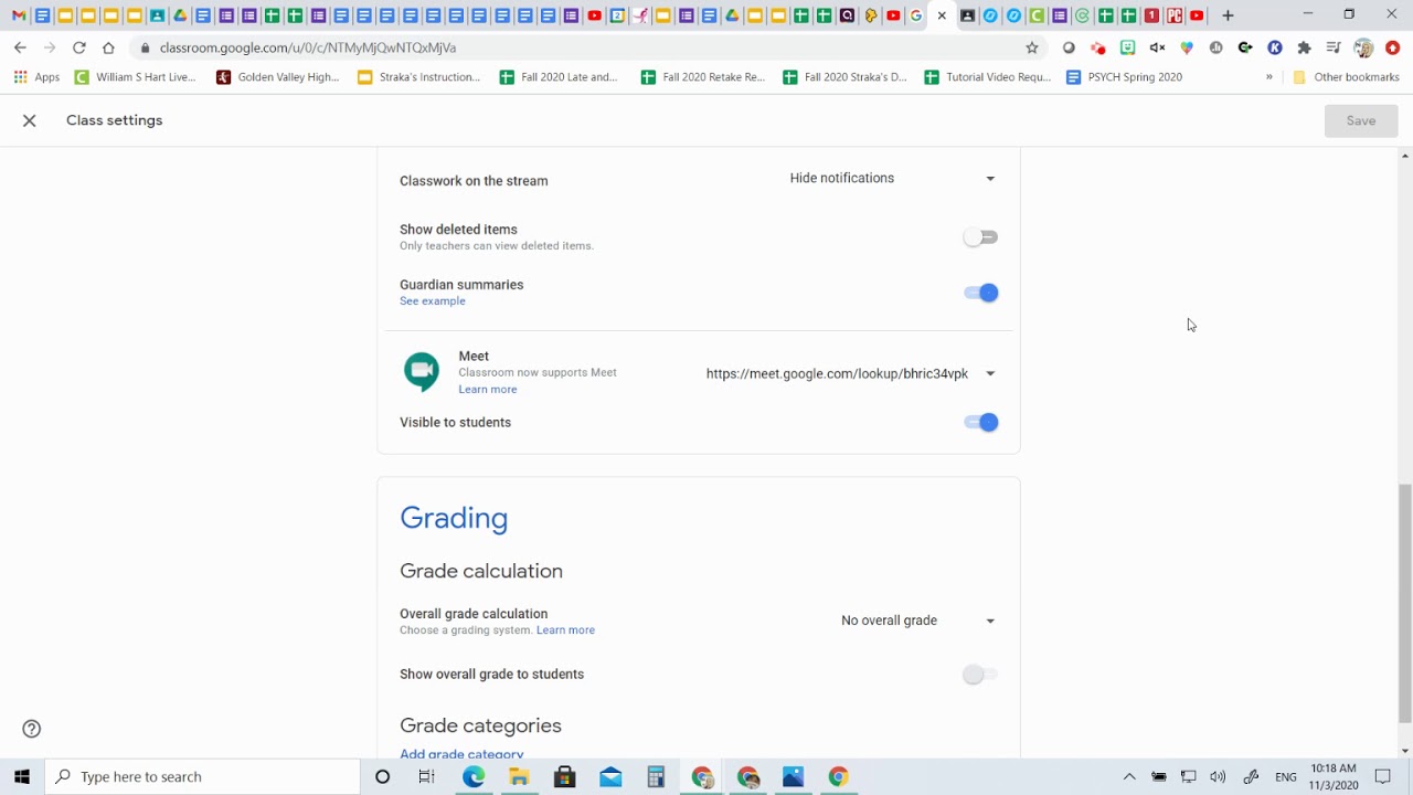 How to reset your Google Classroom Meet link