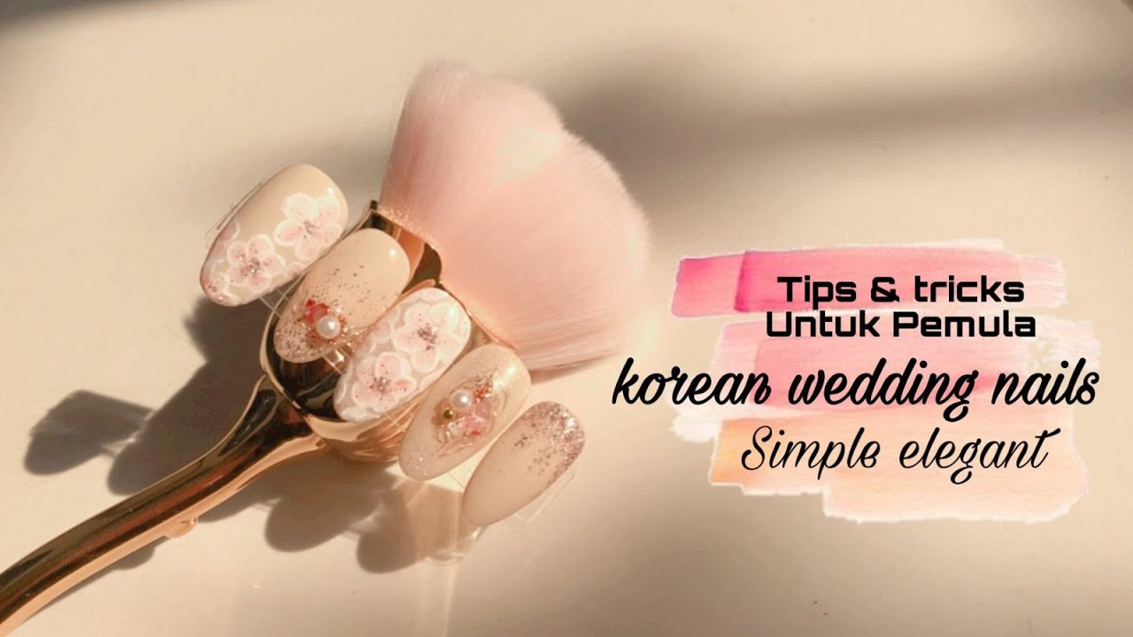 Korean Wedding Nails Simple Elegant