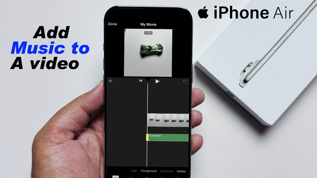 Iphone Video Insert How to Add Music to a Video on iPhone Air - YouTube