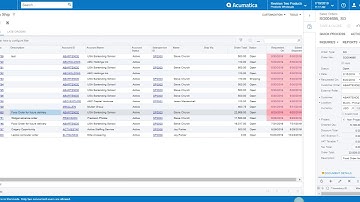 Acumatica - Conditional Formatting and Side Panel (Aqurus Solutions)