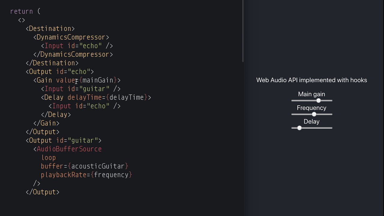 [wip] Web Audio API + React Hooks: audio buffers - YouTube
