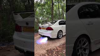 Honda Civic VTEC Exhaust Flames 💥😈 Loud Pops &amp; Bangs #shorts