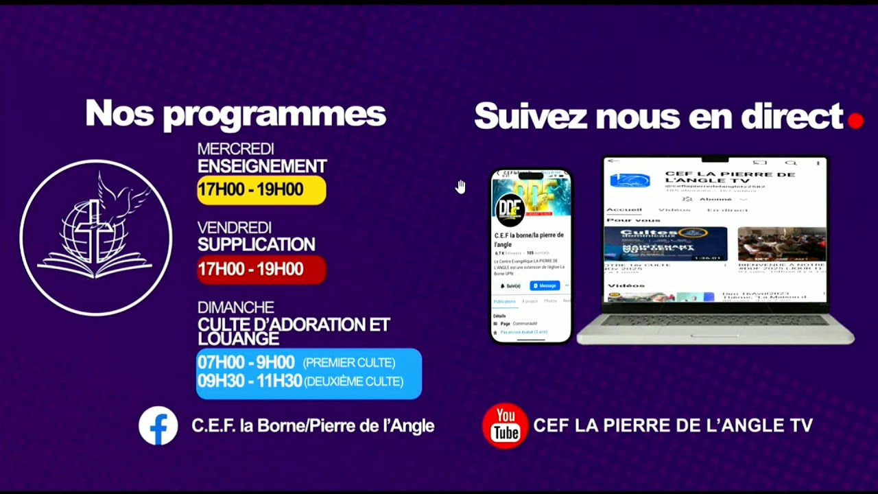 Bienvenue à notre 1er culte Dominical 15 Fevr 2026
