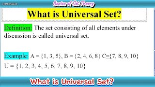 Famous What is Universal Set | Types of Sets | Set Theory | MathOGuide Profile