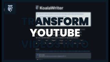 Transform YouTube videos into blogs with Koala AI