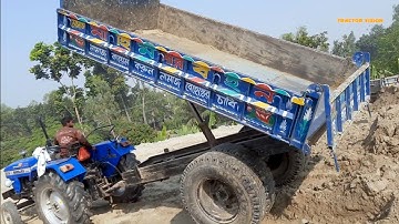 Soil load tractor in The Biggest River Site Unloading Digital hydraulic facility system method Ep74🚜