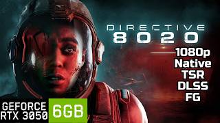 Directive 8020 RTX 3050 6GB Benchmark – TSR vs DLSS vs XeSS Frame Gene | 1080p High, Medium, Low
