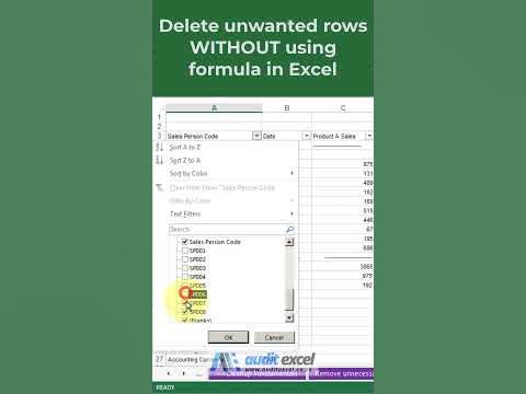 Delete unwanted rows in Excel WITHOUT formula - YouTube