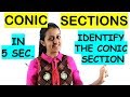 CONIC SECTIONS SHORTCUT//IDENTIFY THE CONIC SECTION IN 5 SECONDS/JEE/EAMCET/NDA TRICKS