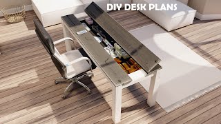 DIY desk with hidden compartment