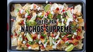 (sponsored by walmart) looking for the best nachos supreme recipe?
these sheet pan steak have tortilla chips that are topped with a
creamy che...