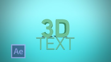 How To Create 3D Text In CS6 - After Effects CS6 Tutorial