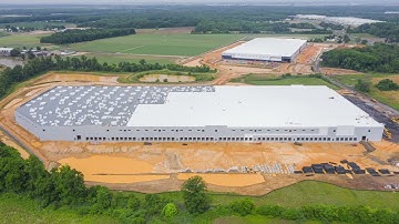 Warehouse Construction Drone Timelapse