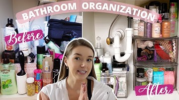 ORGANIZE UNDER THE BATHROOM SINK WITH ME | Declutter Transformation Vlog!