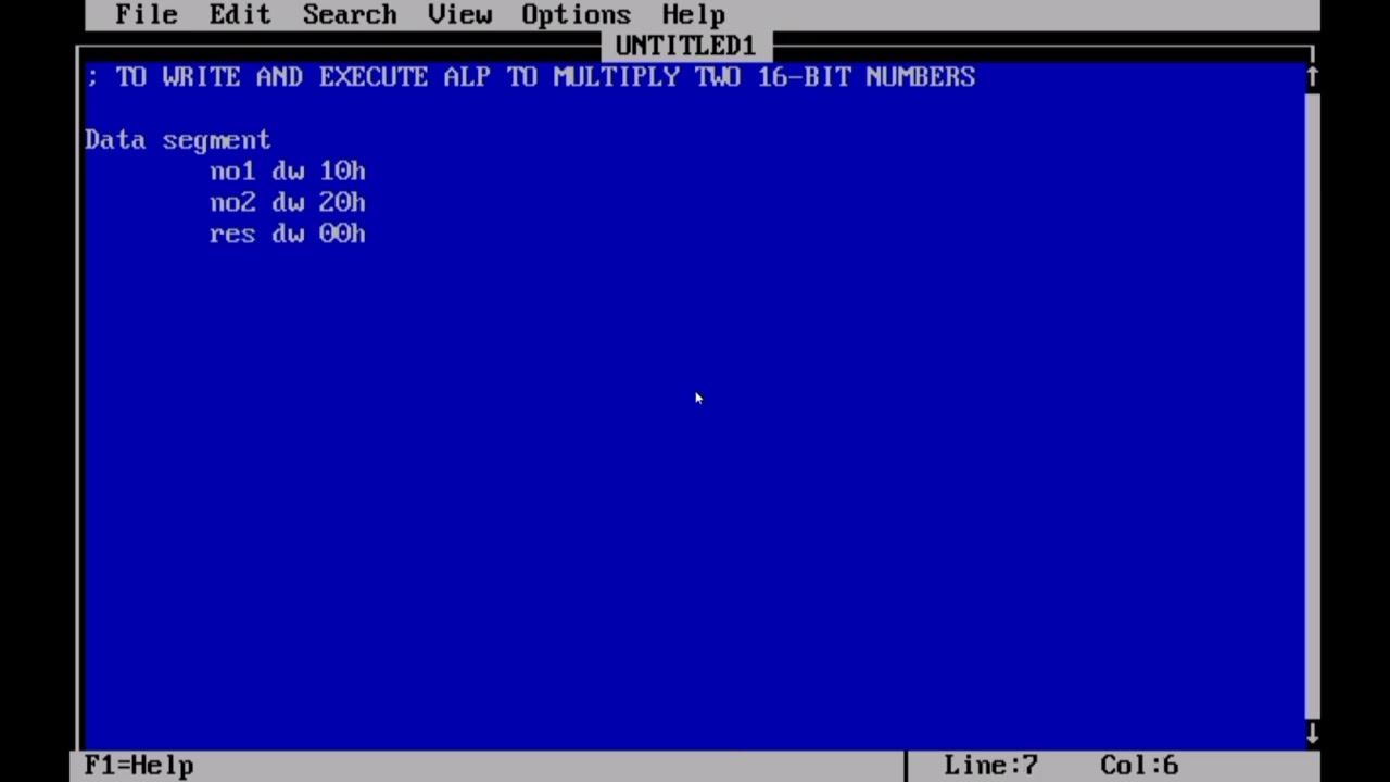 TWO WRITE AND EXECUTE ALP TO MULTIPLY TWO 16-BIT NUMBERS