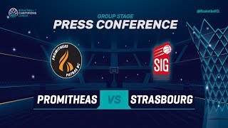 Promitheas Patras v SIG Strasbourg - Press Conference - Basketball Champions League 2018