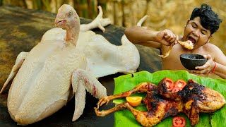 Popular Buffalo Chicken Grill In Forest | How To Grill Delicacy Chicken In Rainforest For Dinner.