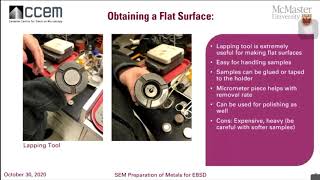 CCEM Webinar Series - Preparation of Metals for EBSD