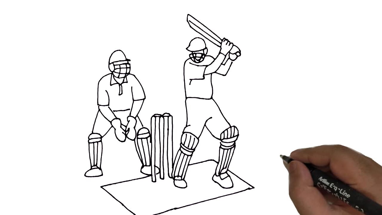 Sketch of cricket stadium in vector. Stock Vector | Adobe Stock