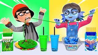 Convenience Store GREEN YELLOW Food Mukbang || Nick VS Tani - Scary Teacher 3D MUKBANG ANIMATION