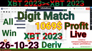 Deriv No Loss Digit Match Bot || Binary.com || Binary Bot || 27-10-23