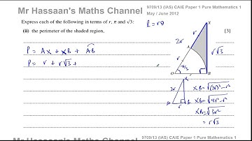 [2] CAIE, 9709/13/M/J/12, June 2012, Paper 13, Q8, Radian Measure, Perimeter, Area