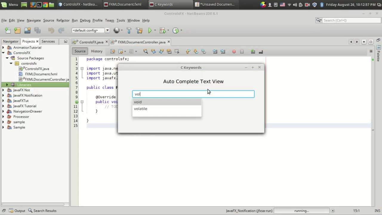 JavaFX with ControlsFX #2 : Auto Complete TextField - YouTube