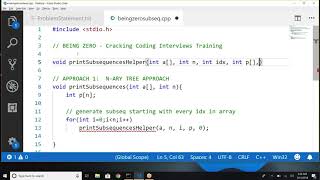 Approach - 1 - Print All Subsequences of Array (n-ary Tree Approach)
