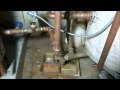 commerial water heater set up with copper storage tank