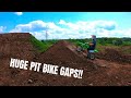INSANE PITBIKE TRACK BUILD AND HUGE GAPS!! FT GIRLFRIENDS FIRST JUMP ON KLX 110 !