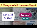 9th Std - Geography - Chapter 3 Exogenetic Processes Part 1 explained in hindi - Lecture 1 - 2025