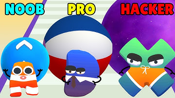 Alphabet Run Rolling Balls! NOOB vs PRO vs HACKER