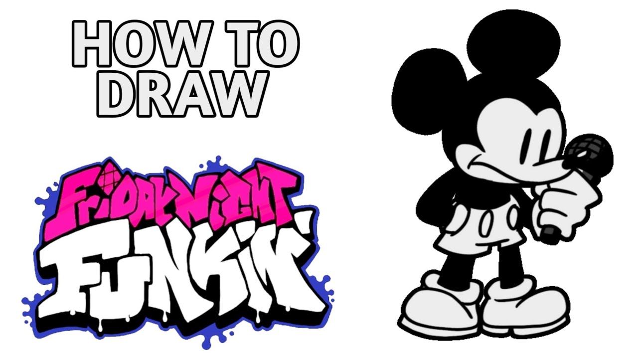 Friday Mouse How To Draw Reanimated Suicide Mouse Friday Night Funkin' Step by Step ...