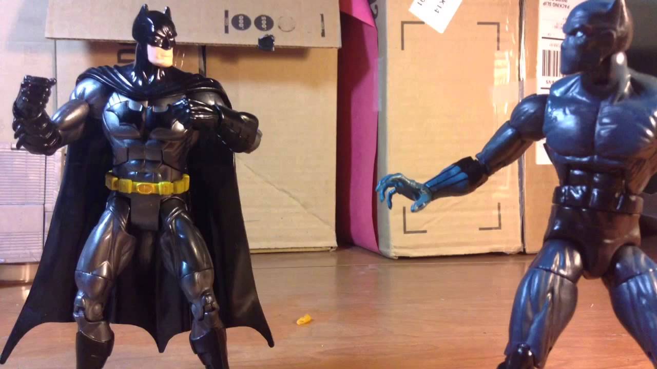 random battle #4 batman vs black panther stop motion - today's the last day of 2014 and were going to end the year with batman vs black panther who will win? enjoy :)