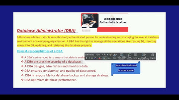 DataBase Administrator (DBA) #computer #youtubevideo #database