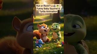 Nut or Rock?🐿️🪨🐢 | Funny Baby Squirrel & Turtle Animation #cuteanimals #squirrel #3danimation