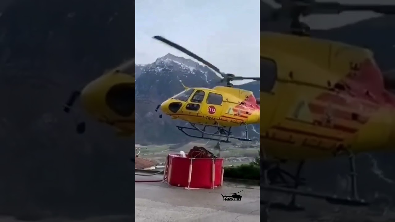 🔥🚁 Lucha Contra Incendios, Helicóptero Cargando Agua con Bambi Bucket