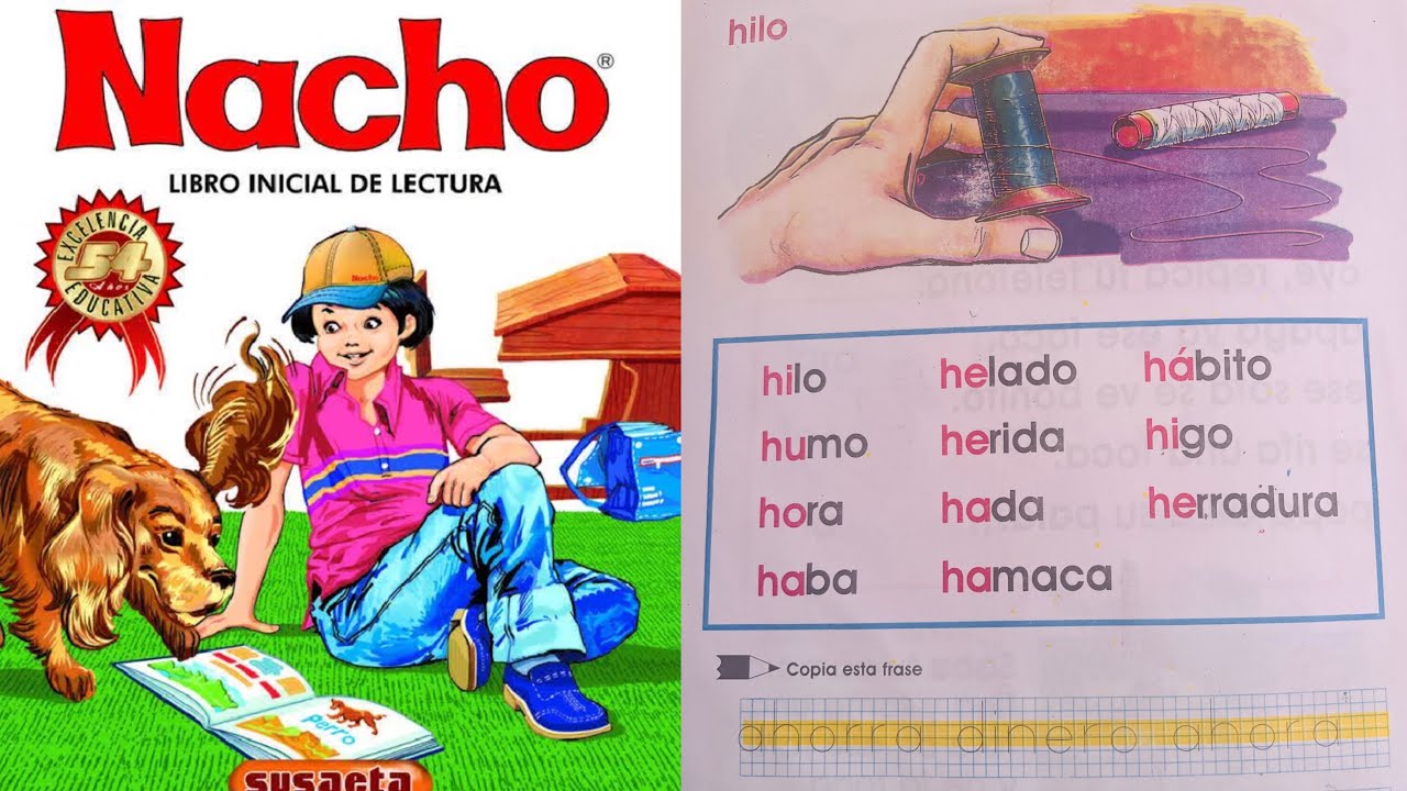Lección de hilo del libro Nacho / La cartilla de Nacho para enseñar y