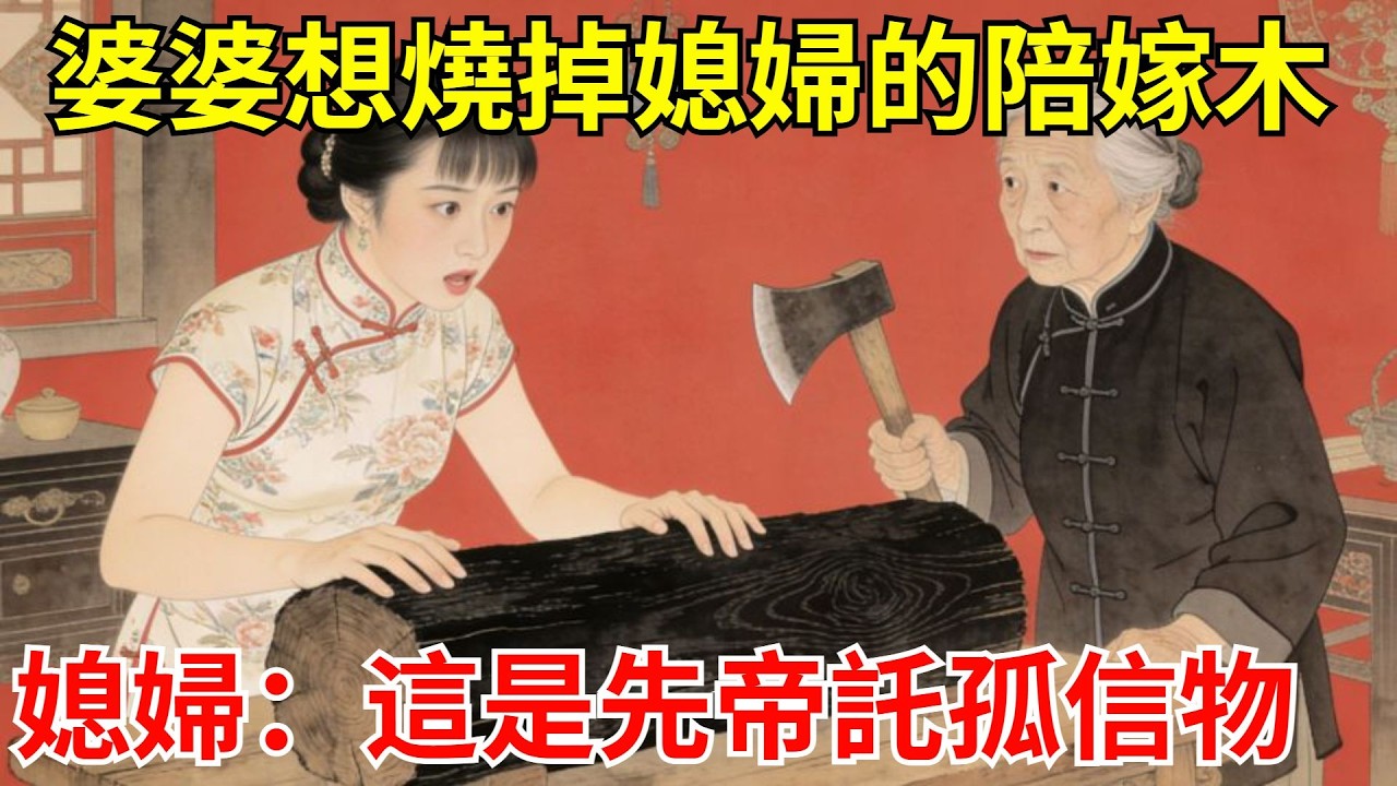 媳婦陪嫁一塊黑木頭，婆婆當柴燒。她攔下怒斥：燒了它，你家的烏紗帽連同腦袋一起掉！原來這是先帝托孤信物！ #故事頻道#聽書#民間故事#說書#善有善報#爽文