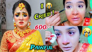 I Went to The *WORST* Reviewed *HALDI* Makeup Artist 😱 *I CRIED* 😭 GONE Painful 🤮 Rs. 600/-